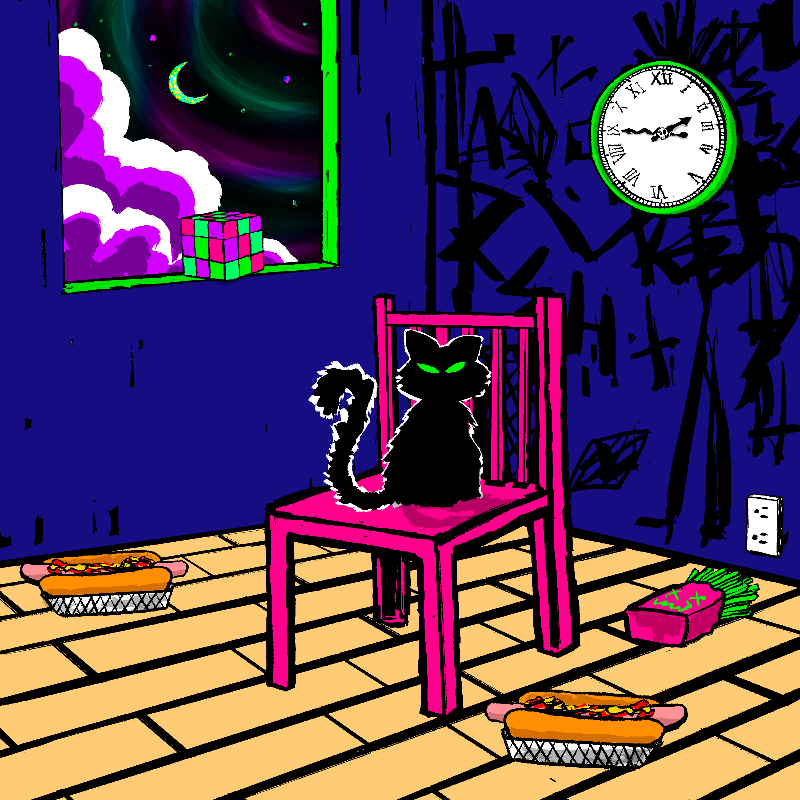 pink chair in the blue room #105 static token preview