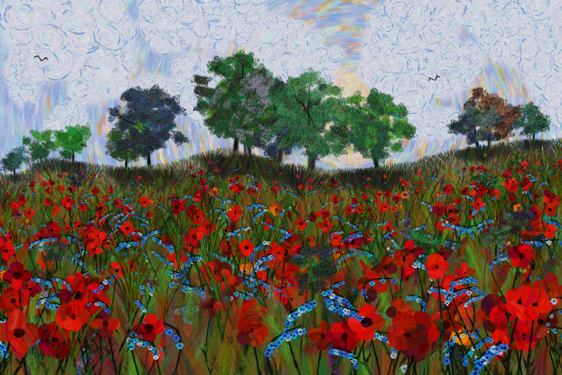Flowers and Sky #196 static NFT preview