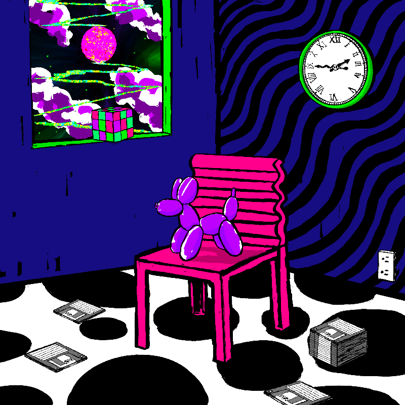 pink chair in the blue room #66 static token preview