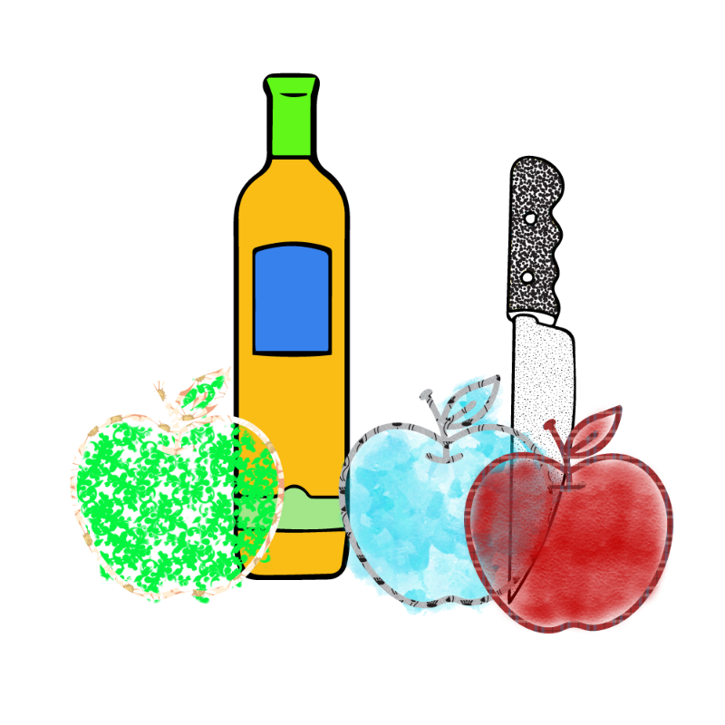 bottle and apples #139 static NFT preview
