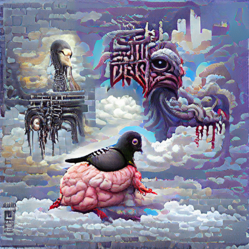 Pigeon Sat on a Brain Reflecting Existence #22 static token preview