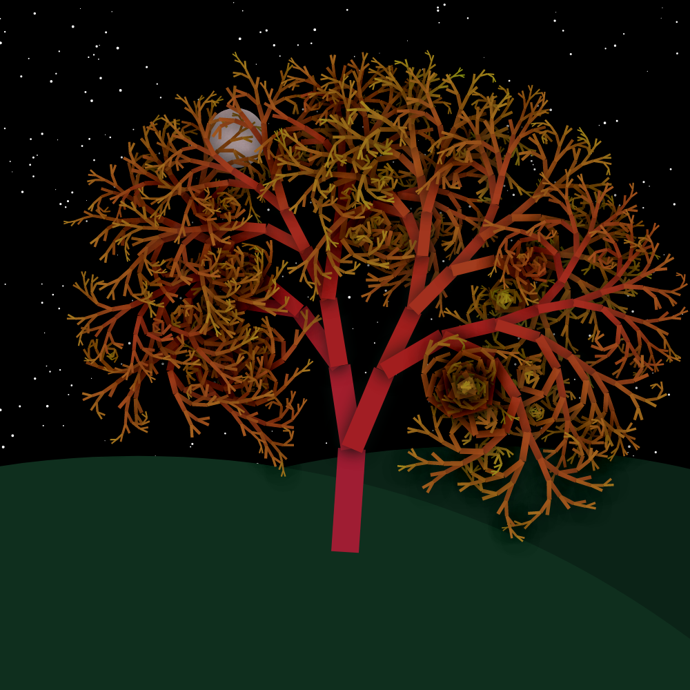 Moonlit Trees of Iterative Fractal Chaos #26 static token preview