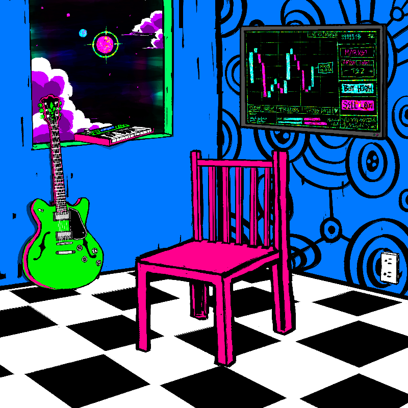 pink chair in the blue room #120 static token preview