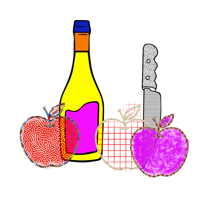 bottle and apples #250 static NFT preview