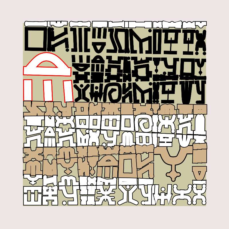 "Alphabetic ancestral signs" - (Matrix v3) #48 static NFT preview