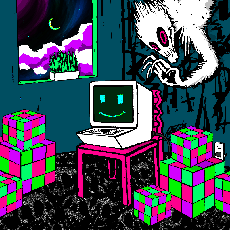pink chair in the blue room #59 static token preview