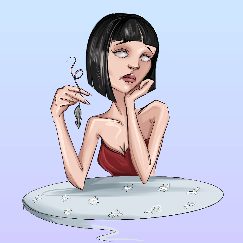 Girl at the table #25 static token preview