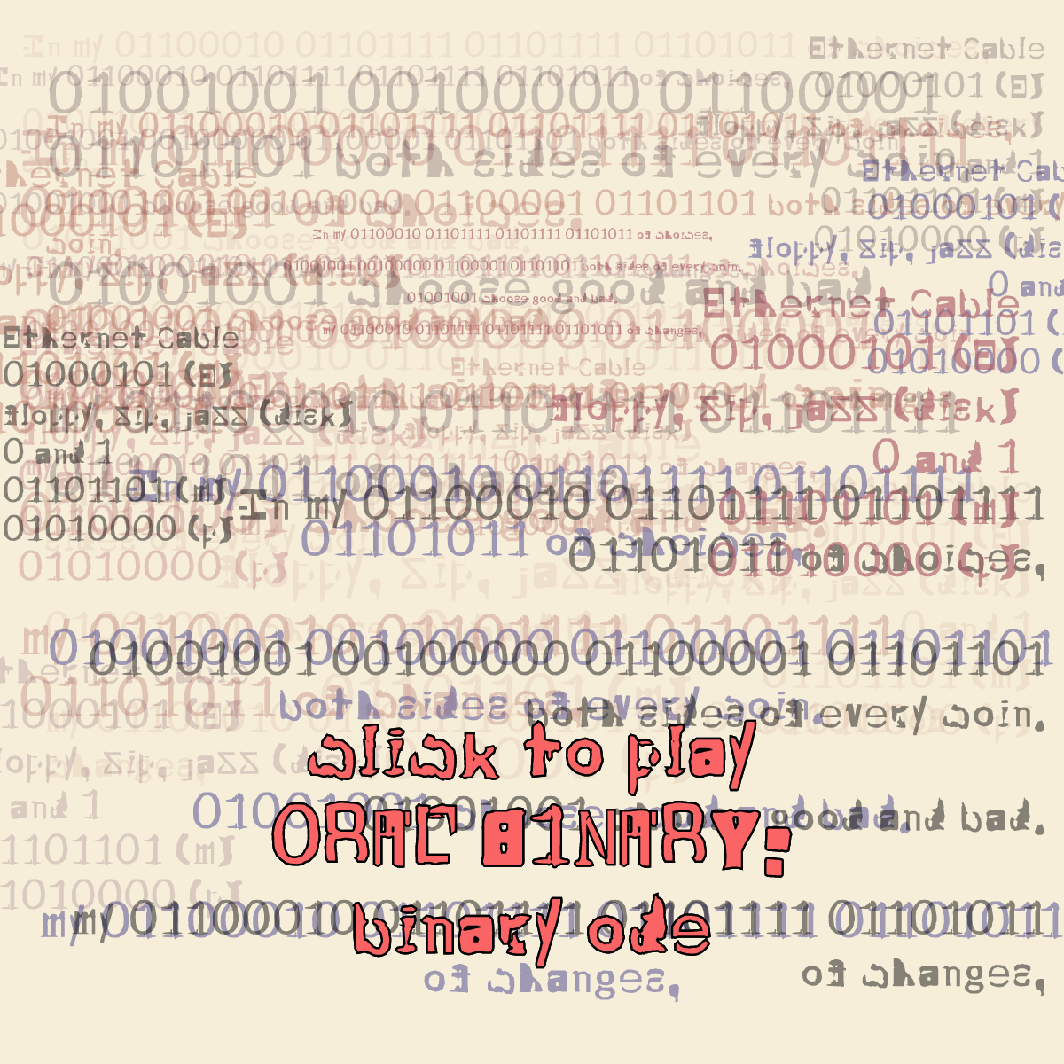0RAL B1NARY: “BINARY ODE” #105 static NFT preview