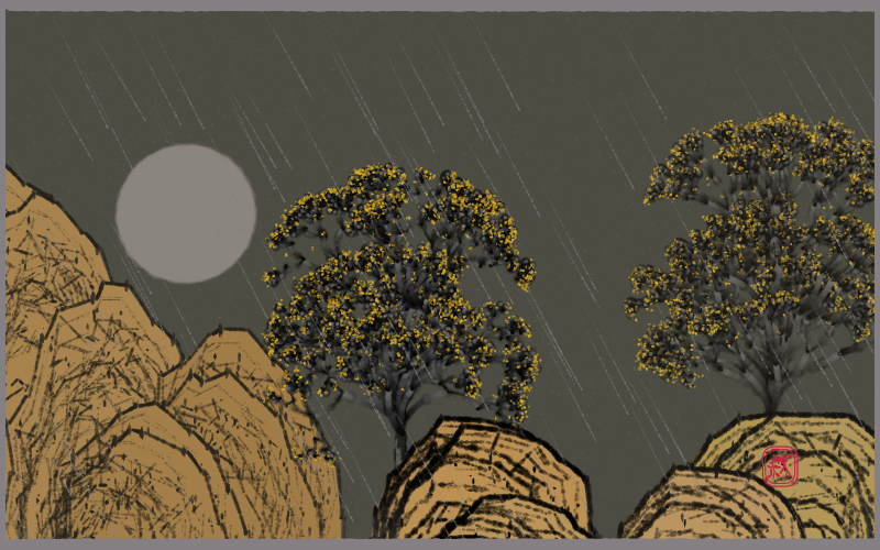 Bloom in the rain #92 static NFT preview