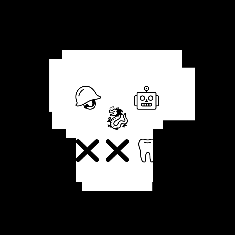 NotSkull(B&W) #84 static NFT preview