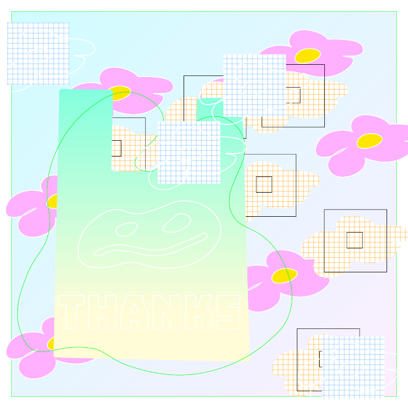 thanks bag and flowers #98 static token preview