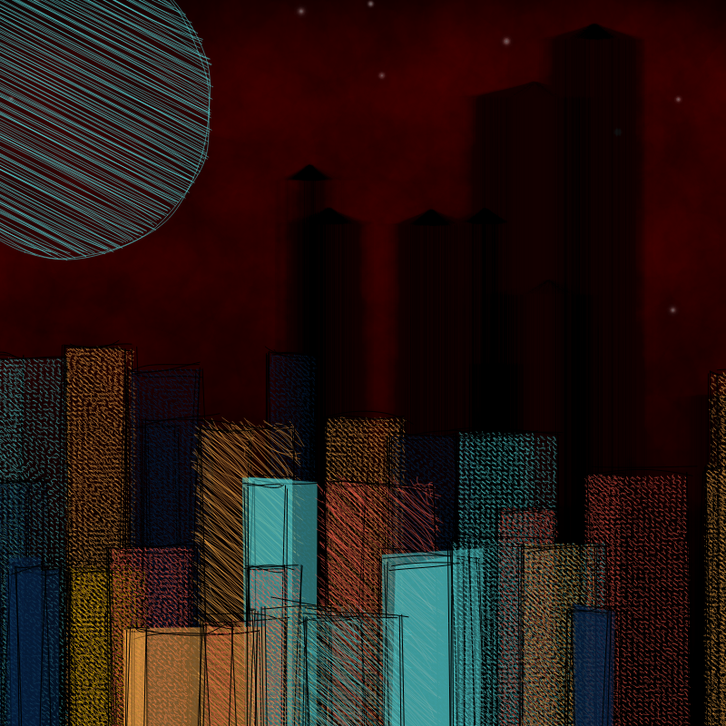 hastily-drawn cityscape sketch #62 static NFT preview