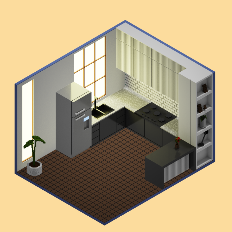 Isometric kitchen #41 static token preview