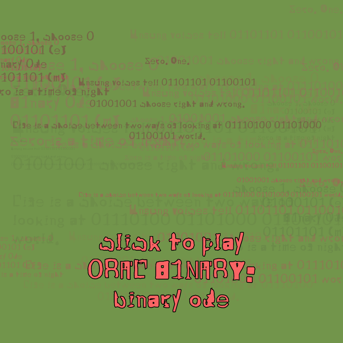 0RAL B1NARY: “BINARY ODE” #73 static token preview