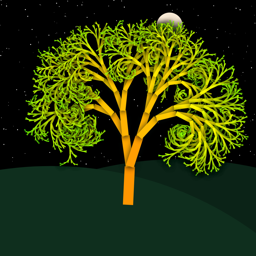 Moonlit Trees of Iterative Fractal Chaos #45 static token preview