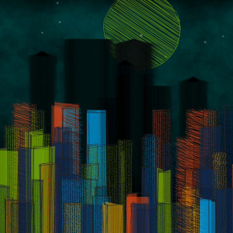 hastily-drawn cityscape sketch #108 static NFT preview