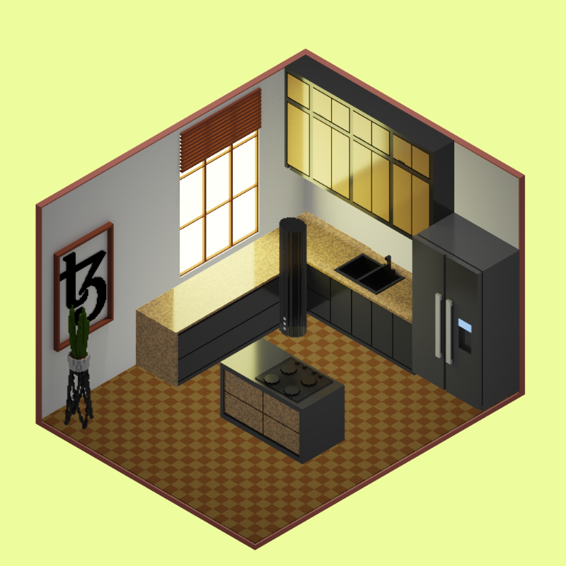 Isometric kitchen #23 static token preview