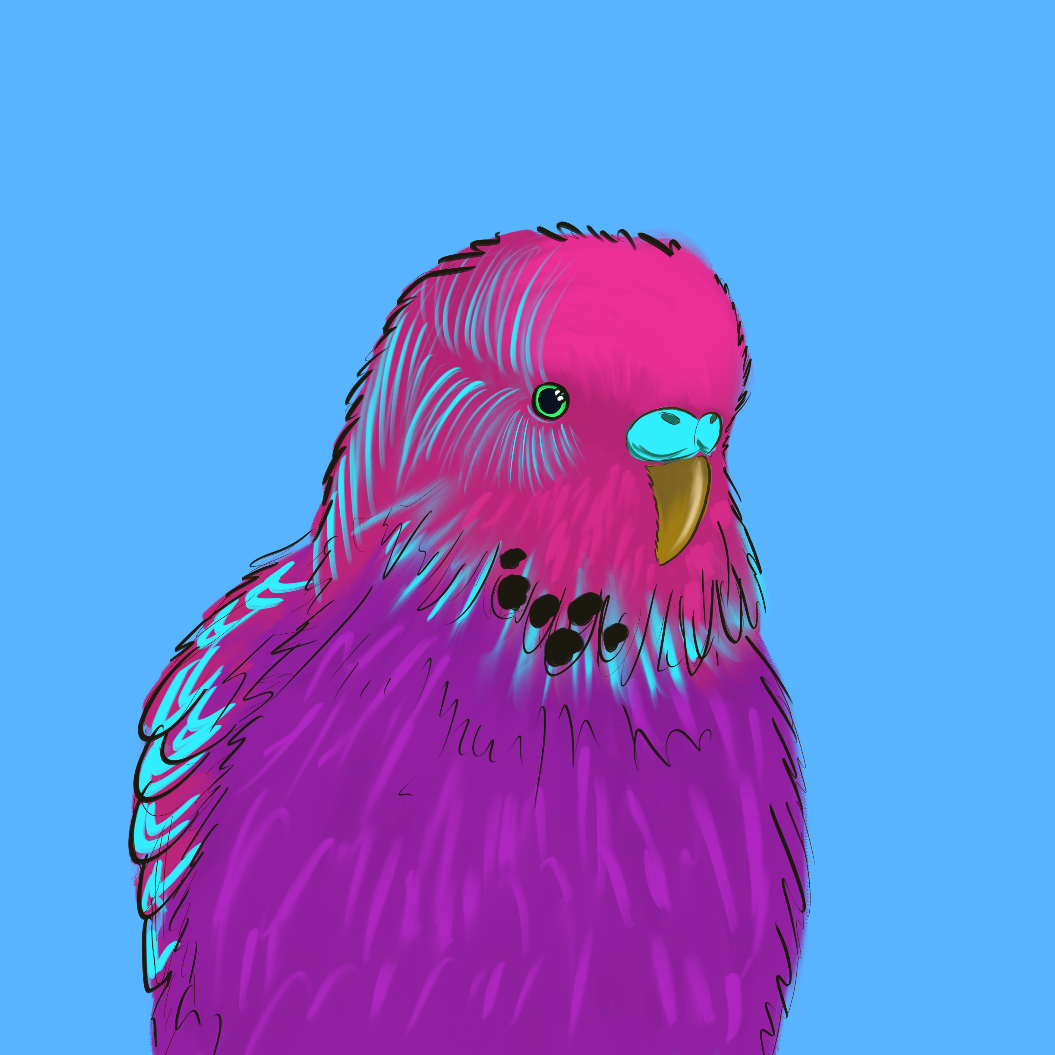 Neon Parrot #4 static token preview