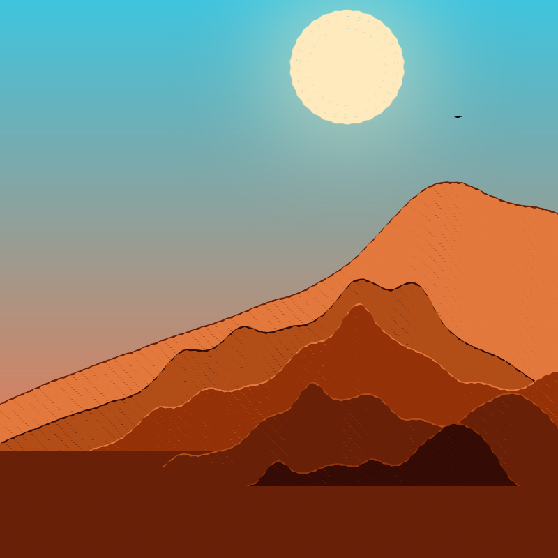 Painted Mountain Sunset #154 static token preview