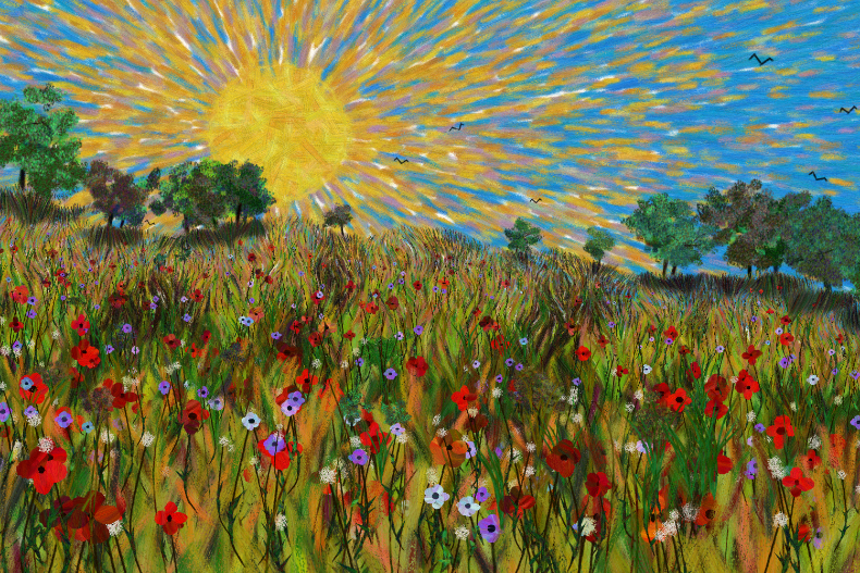 Flowers and Sky #158 static NFT preview
