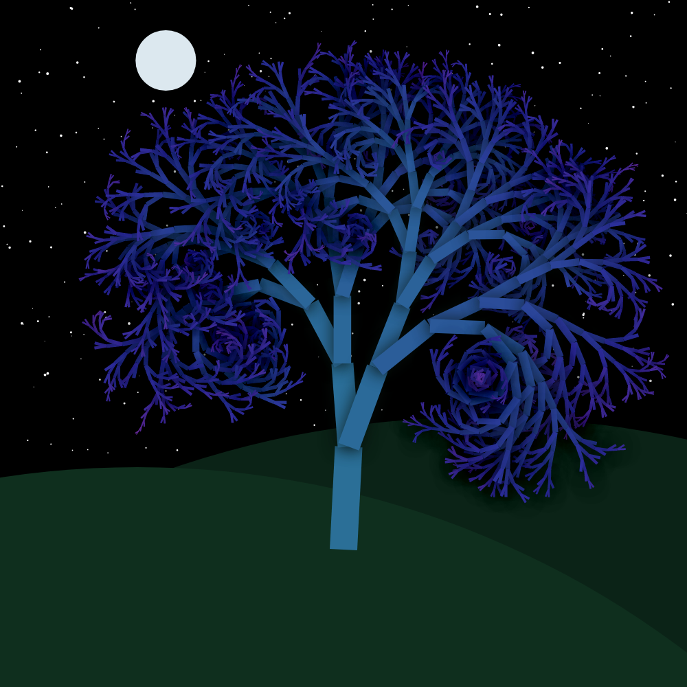 Moonlit Trees of Iterative Fractal Chaos #32 static token preview