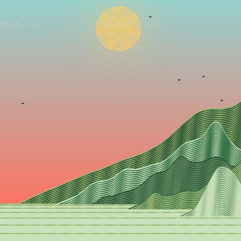Painted Mountain Sunset #35 static token preview