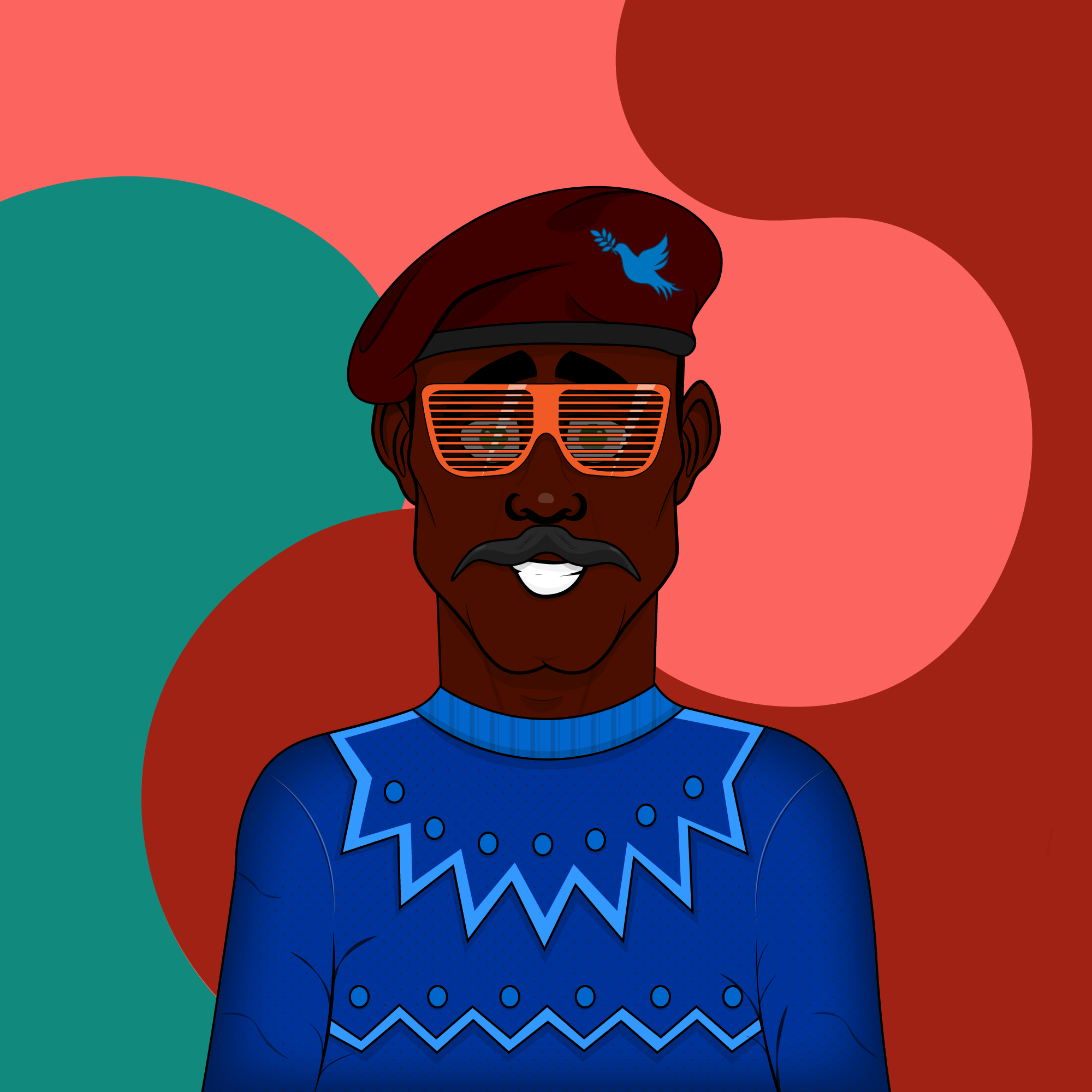 Mustachioed #165 static NFT preview