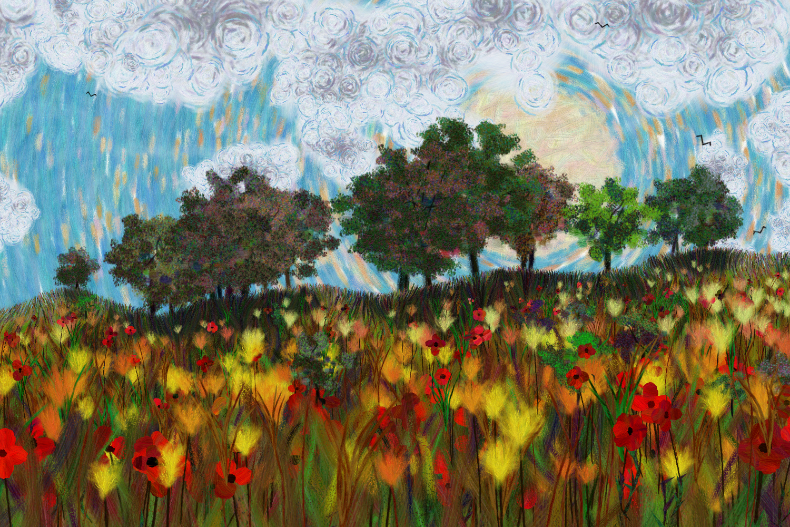 Flowers and Sky #254 static NFT preview