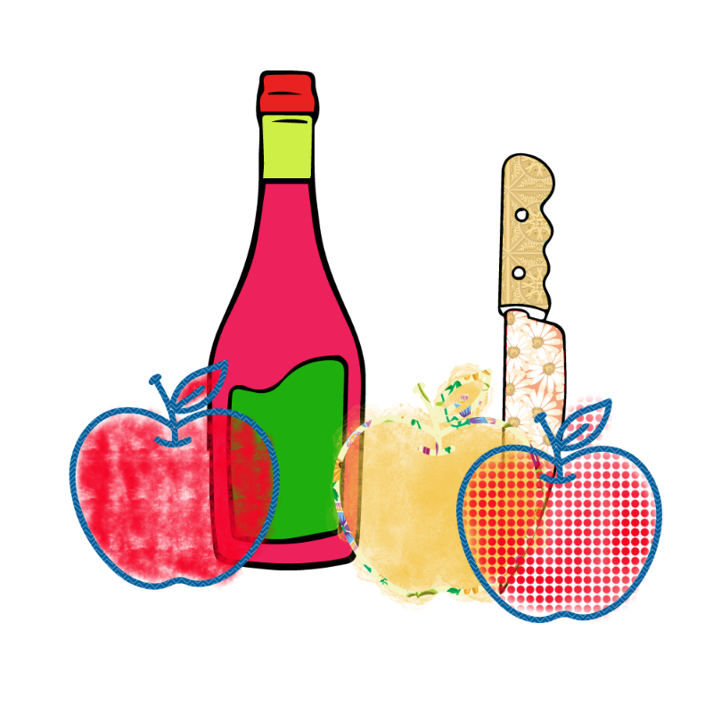bottle and apples #164 static NFT preview