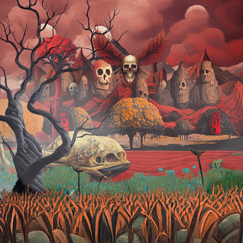 Skull Birds and Fishes #16 static token preview