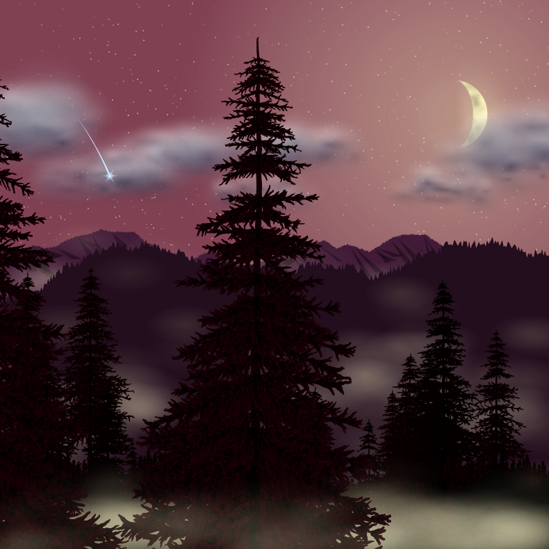 Moonlit Mountains #75 static token preview